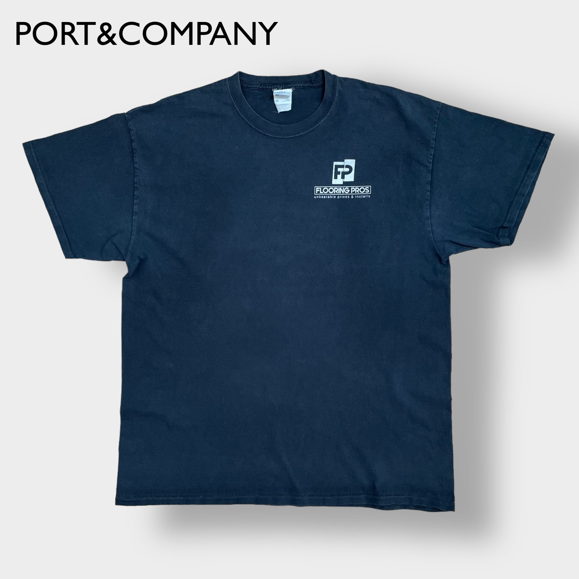 PORT&COMPANY】企業系 ワンポイントロゴ バックプリント Tシャツ 半袖