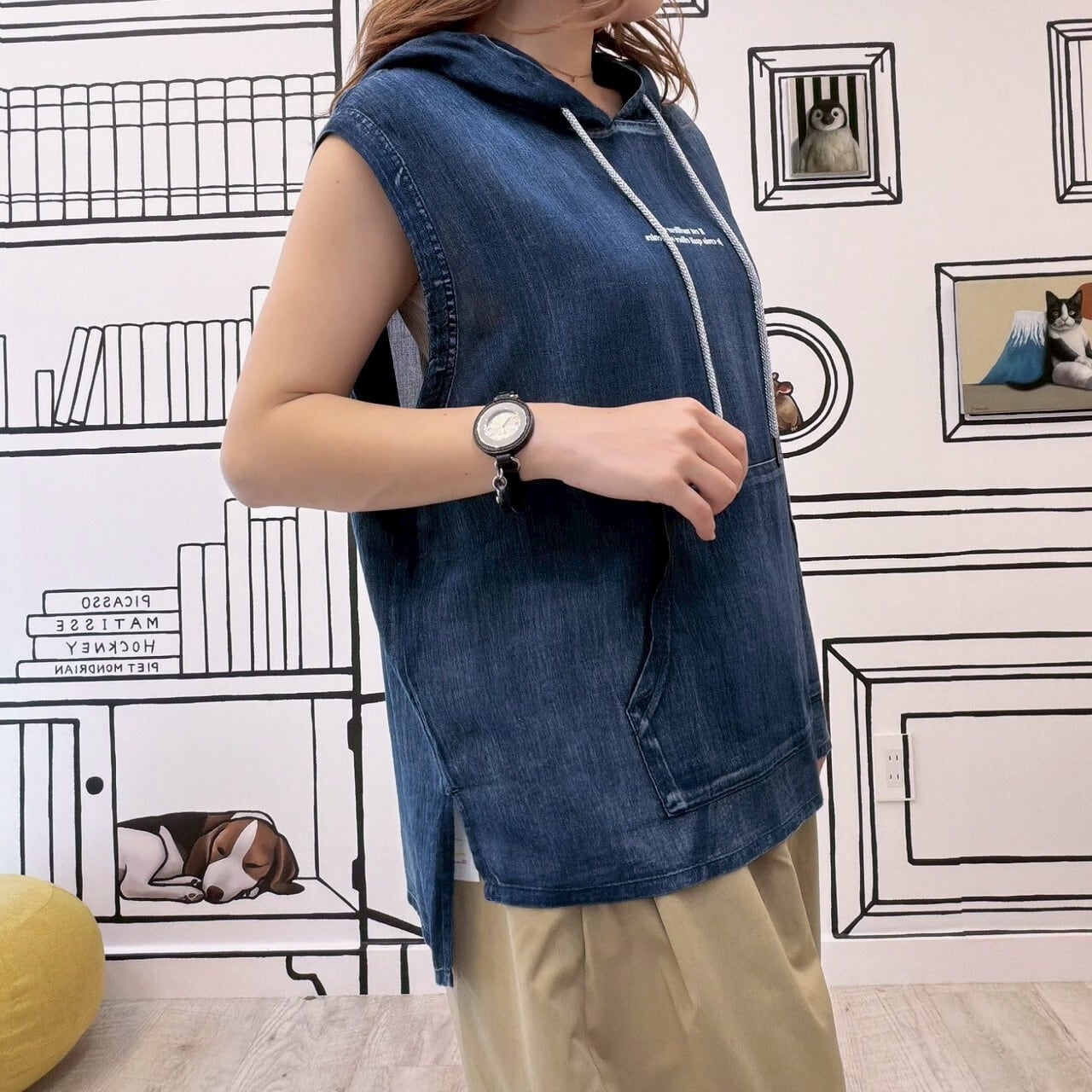 33℃ シアーデニムノースリーブパーカー | M'S STYLE