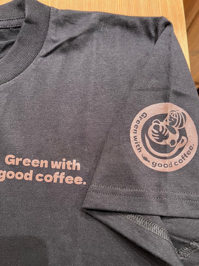 Green with good coffee Staff T shirts（ブラック日本サイズM）