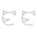 レディースアクセサリー 猫耳ピアス ネコ キャット ねこ ネコ シルバー925 金属アレルギー対応 シンプル 個性的 キュート 小ぶり 大人可愛い カジュアル おしゃれ ガーリー トレンド プレゼント ギフト 軽量 デイリー デート お出かけ 　y950