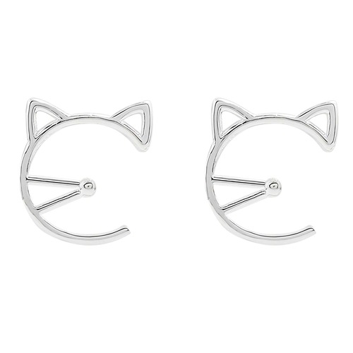 レディースアクセサリー 猫耳ピアス ネコ キャット ねこ ネコ シルバー925 金属アレルギー対応 シンプル 個性的 キュート 小ぶり 大人可愛い カジュアル おしゃれ ガーリー トレンド プレゼント ギフト 軽量 デイリー デート お出かけ 　y950