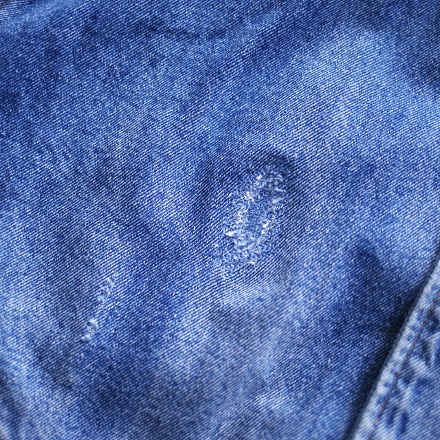 bi-color sleeve switching design loose silhouette denim blouson