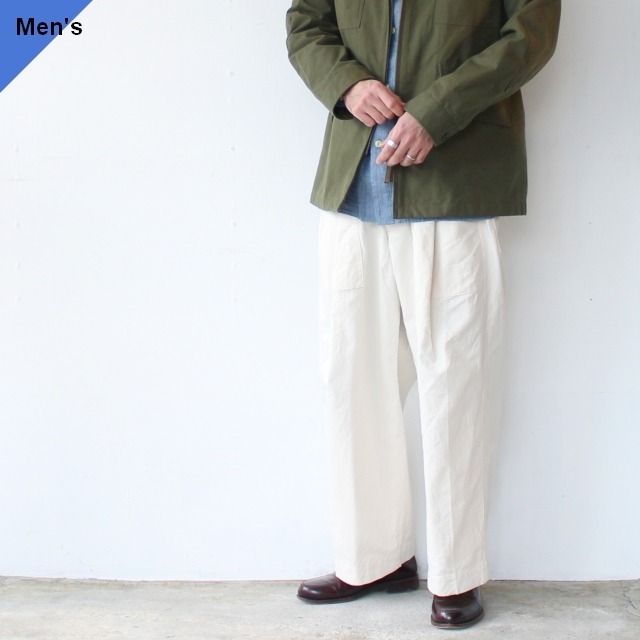 HAVERSACK 強撚オックスワイドトラウザー High twist oxford trousers / 862430　（Ecru）