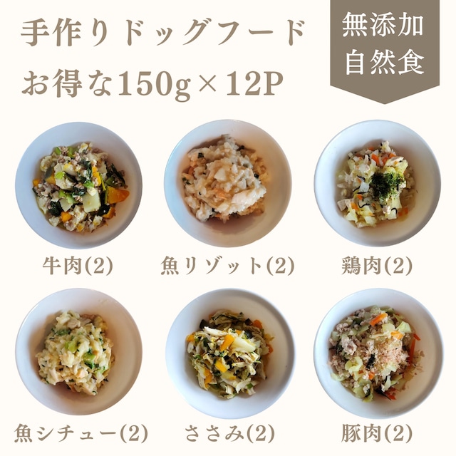 【選べる4種】お得 16パック 4種類 150g × 4セット 手作りドッグフード 犬ごはん 国産 無添加 送料無料