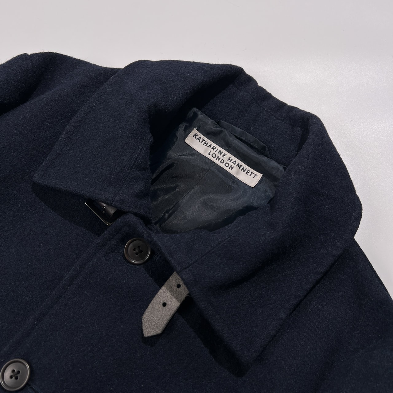 00s KATHARINE HAMNETT キャサリンハムネット ウール コート ジャケット サイズ AL /ネイビー/オールド