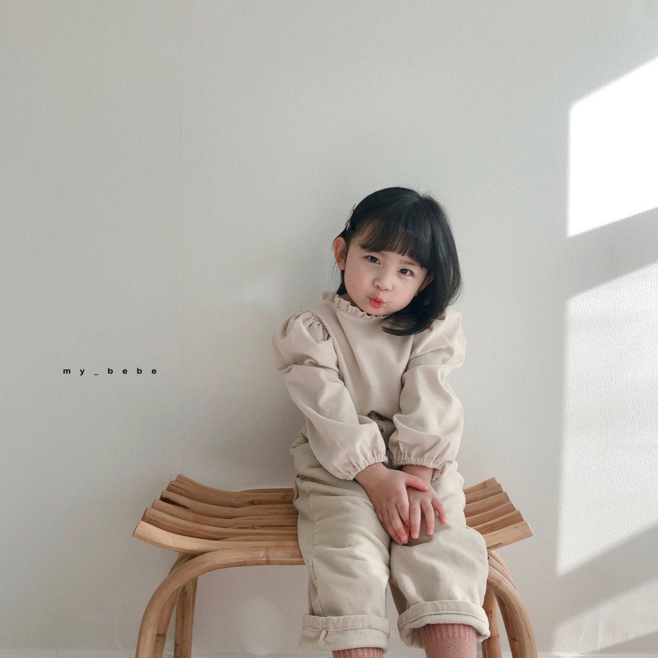 [即納] cream corduroy blouse