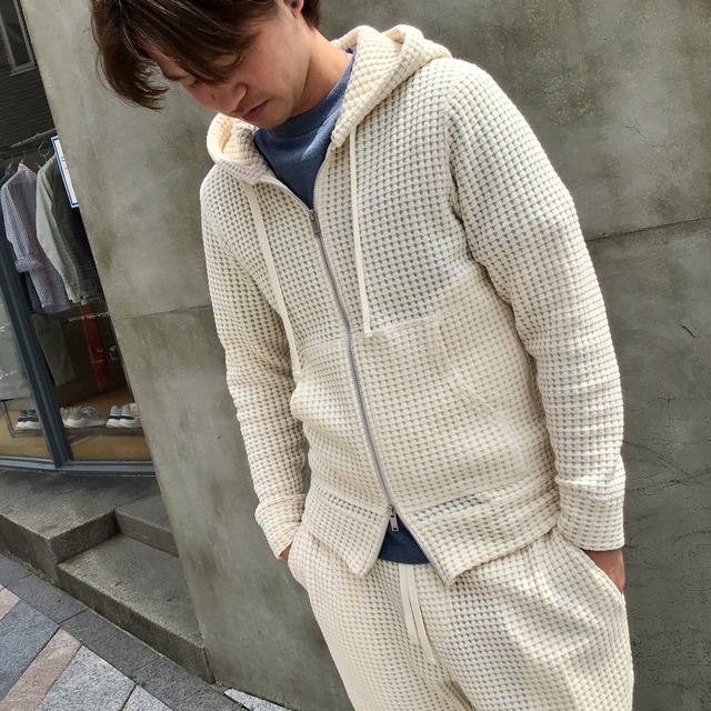 Seagreen(シーグリーン)PILE BORDER HOODIE/ブラック