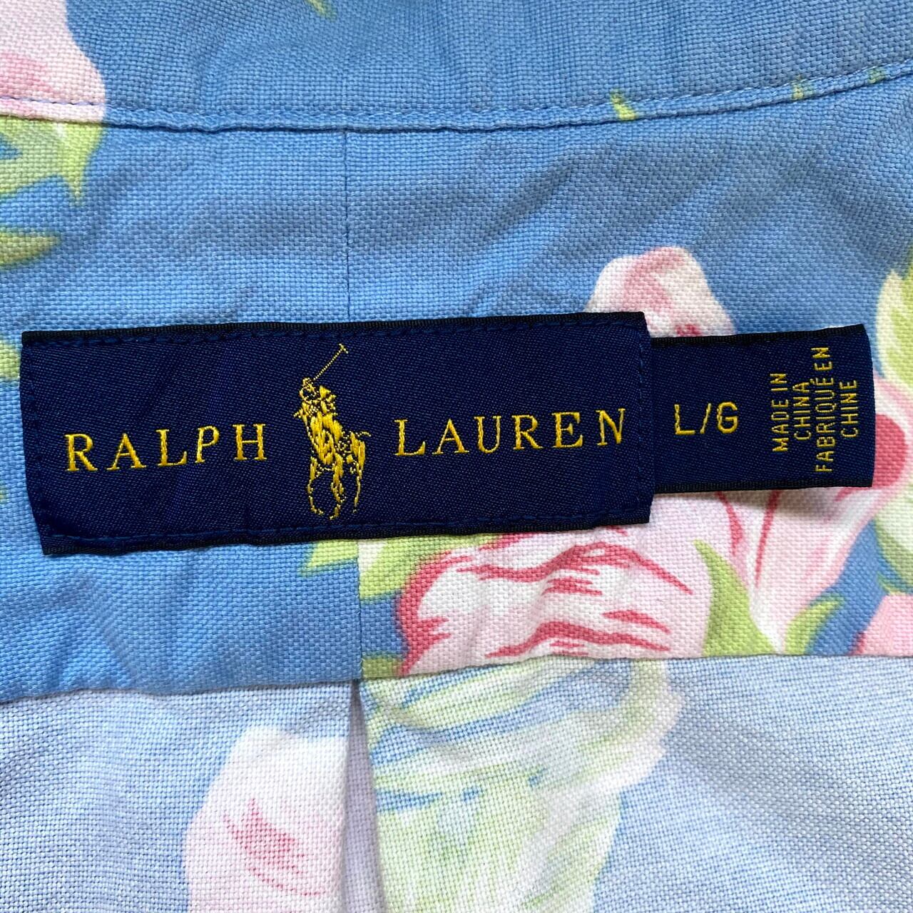RALPH LAUREN ラルフローレン 長袖 ハイビスカス 花柄 総柄シャツ