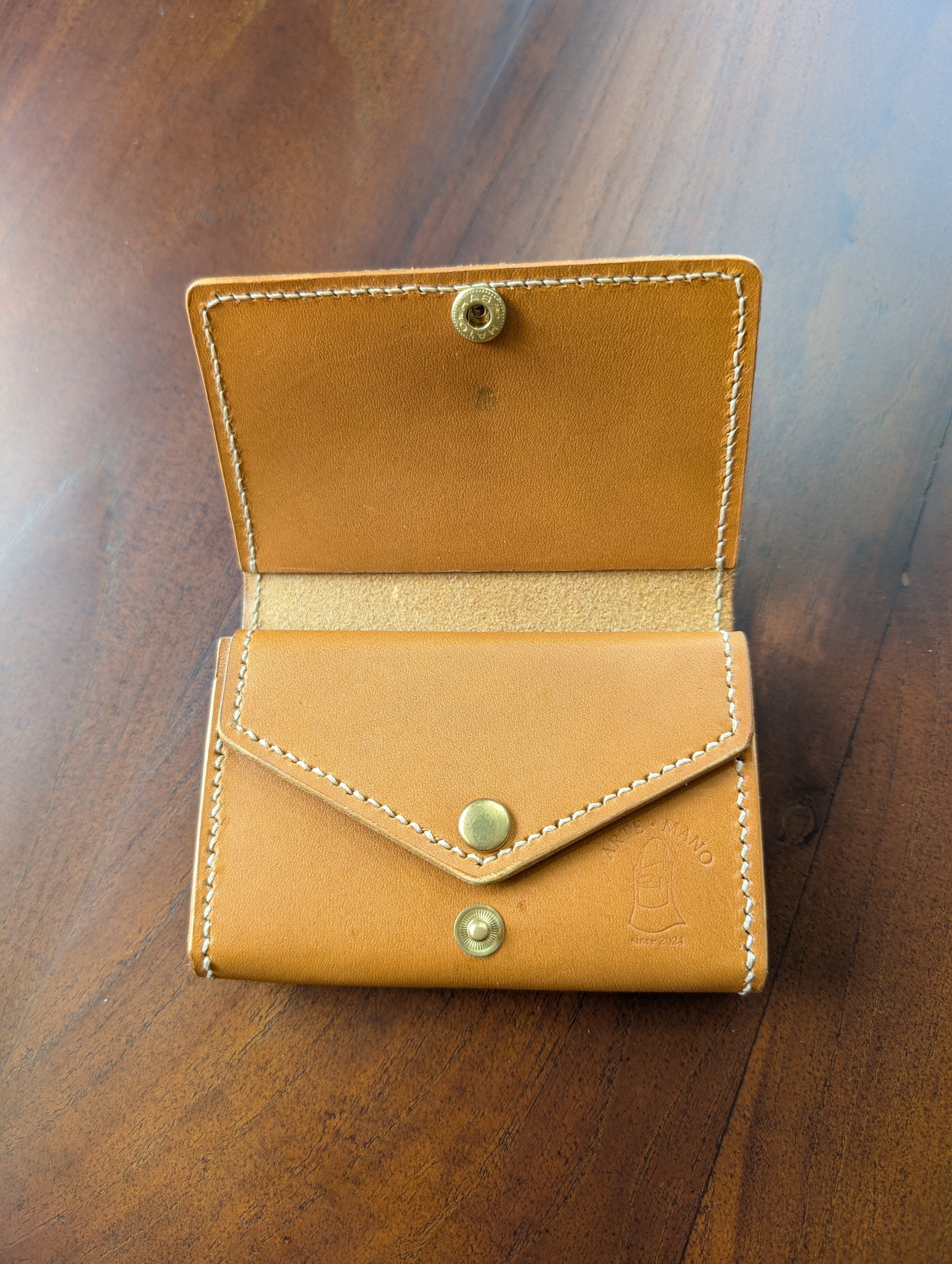 全て手作りの一点もの革小物】コンパクトな財布・カードコインケース