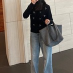 リボン刺繍カーディガン［40010］