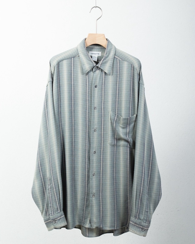 stripe patterned rayon shirt