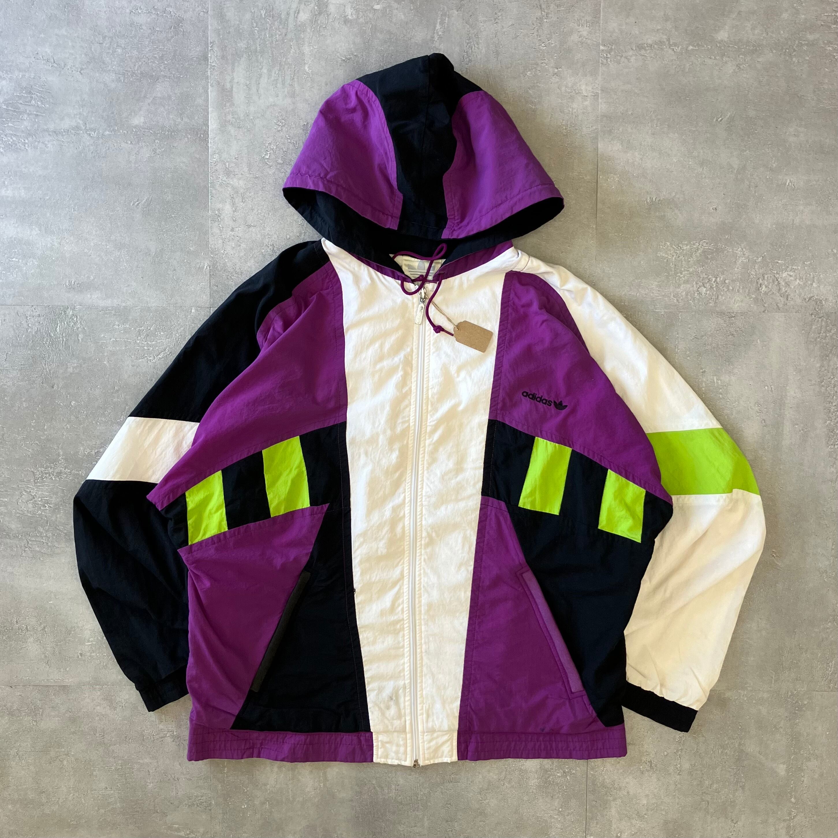 adidas 80s ナイロンジャケット フーディ マルチカラー No.1724