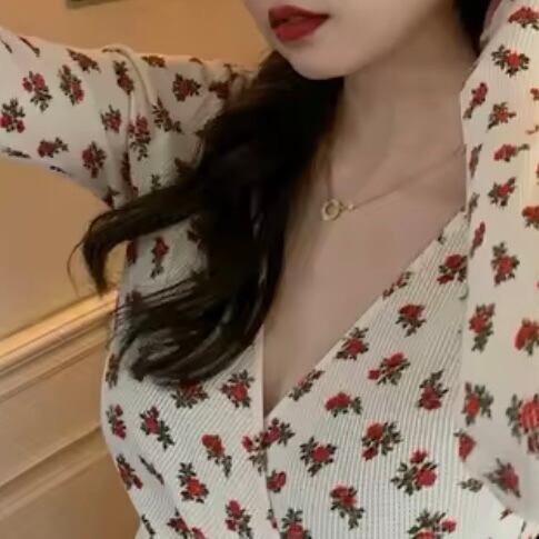 フラワーワッフルカシュクールブラウス