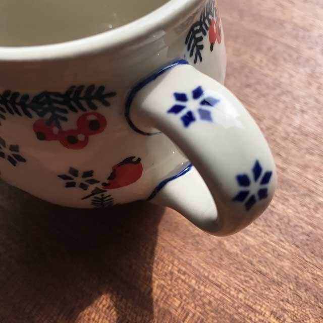マグカップ 鳥さん柄 ポーランド陶器 GILE ポーリッシュポタリー 北欧