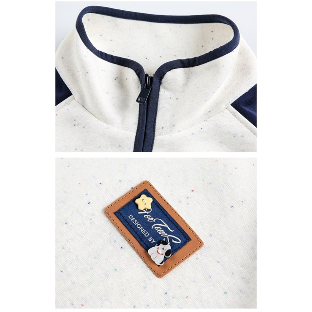 バイカラーパッチアクセントジップブルゾン 2col   R01490