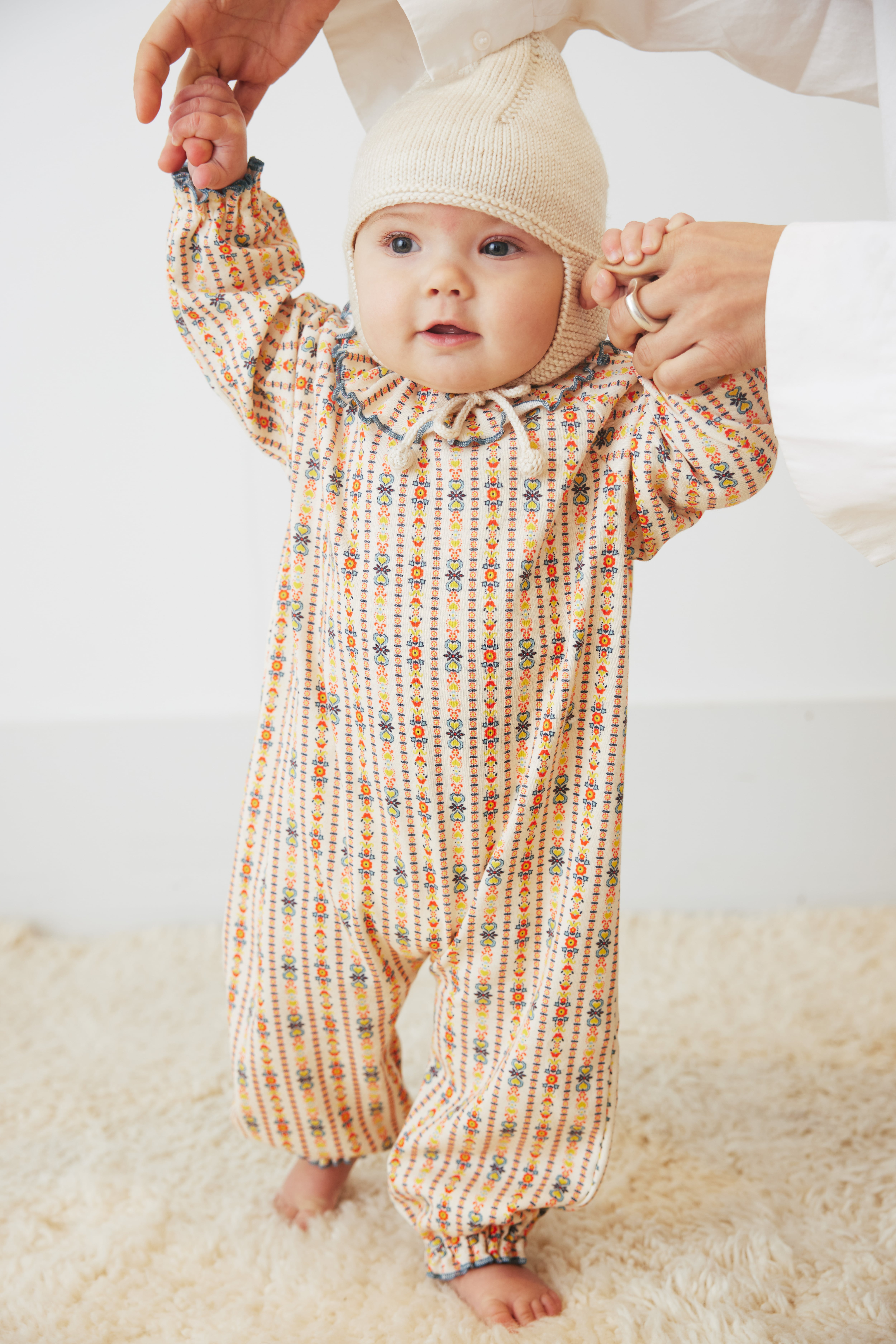 Misha & Puff Pierrot Onesie Carbon/Periwinkle Mini Floral | RESONASON