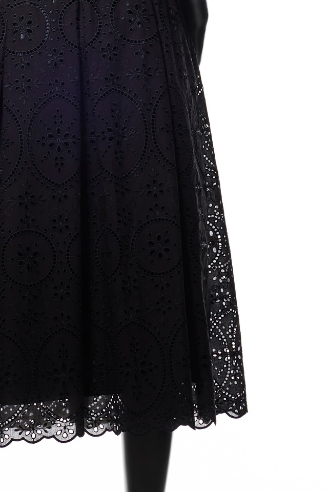 【221S017】タックロングスカート　B_ブラック×ブラック