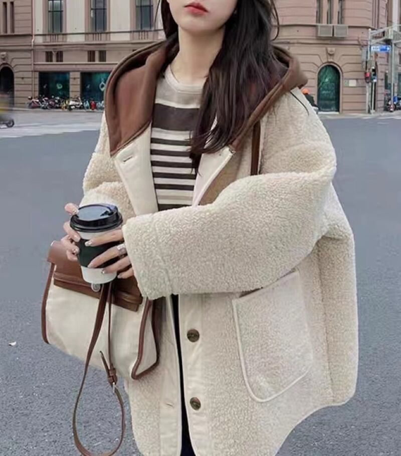 アウター ボア ジャケット コート 羽織り ポケット付き フード付き