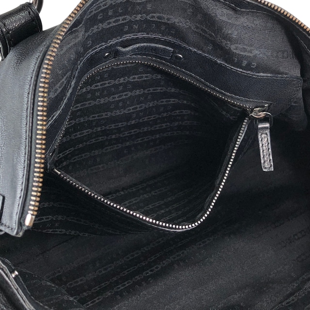 CELINE セリーヌ トリオンフ ハンドバッグ ショルダーバッグ 2way ブラック プレートロゴ レザー vintage ヴィンテージ オールド 4xt5x6
