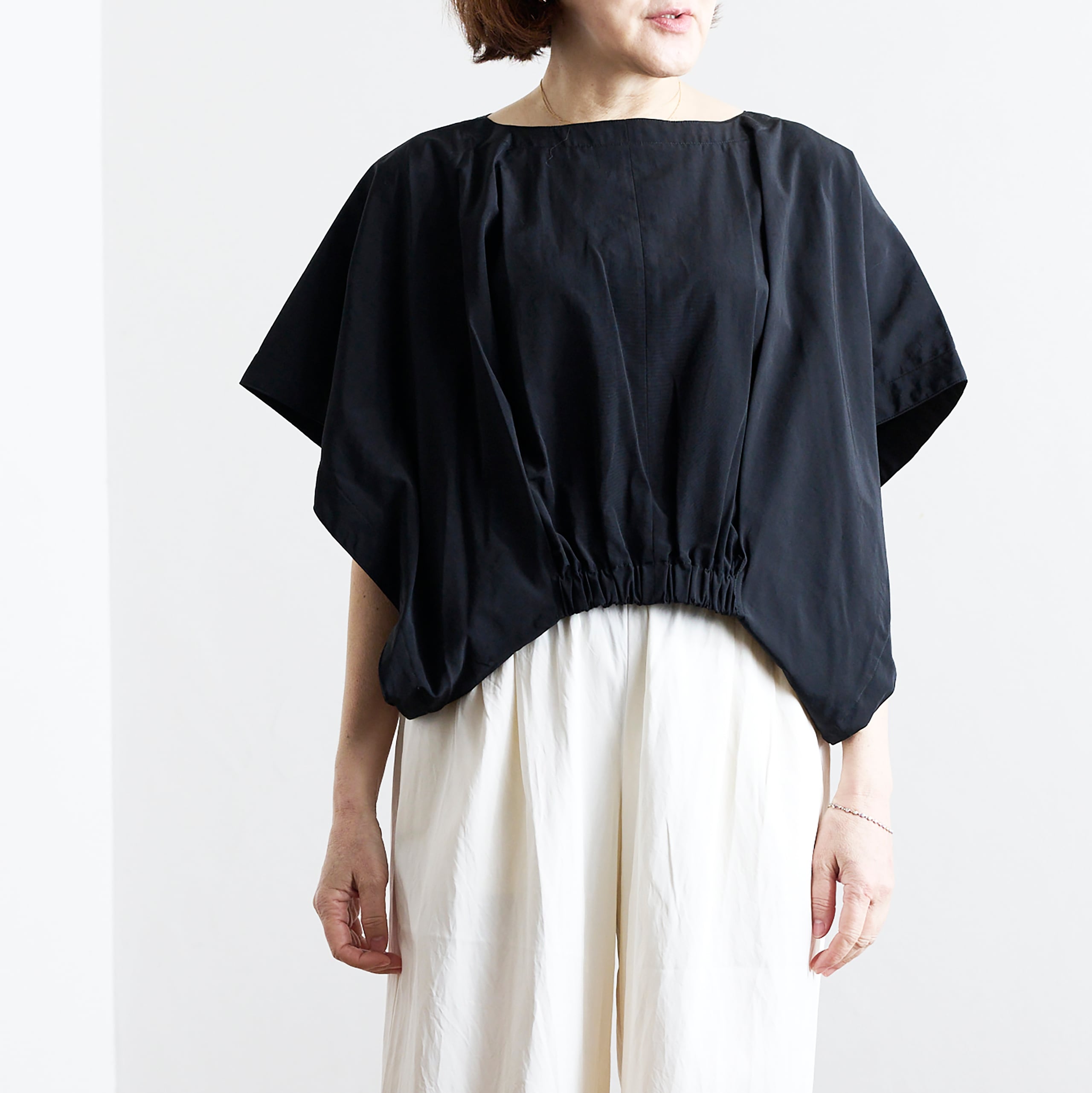 divka ディウカ ラスターポプリン ショートトップス DK29-02-T05 black