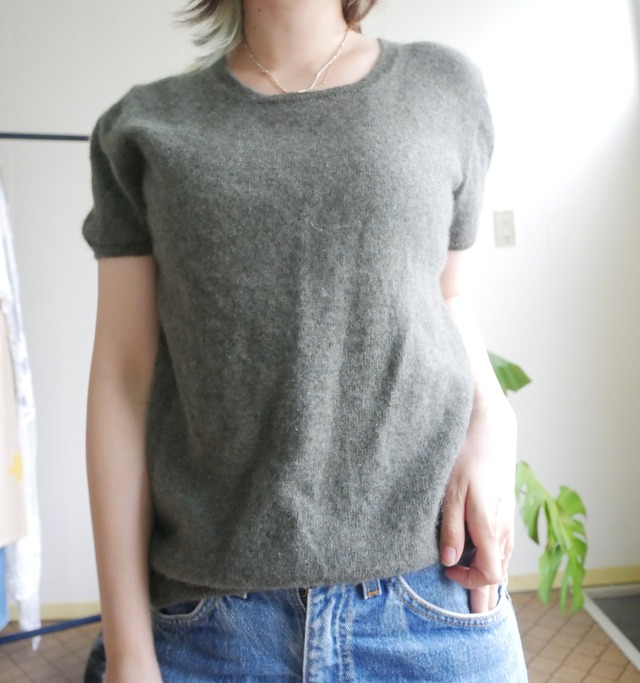 Neiman Marcus Cashmere Short Sleeve Knit