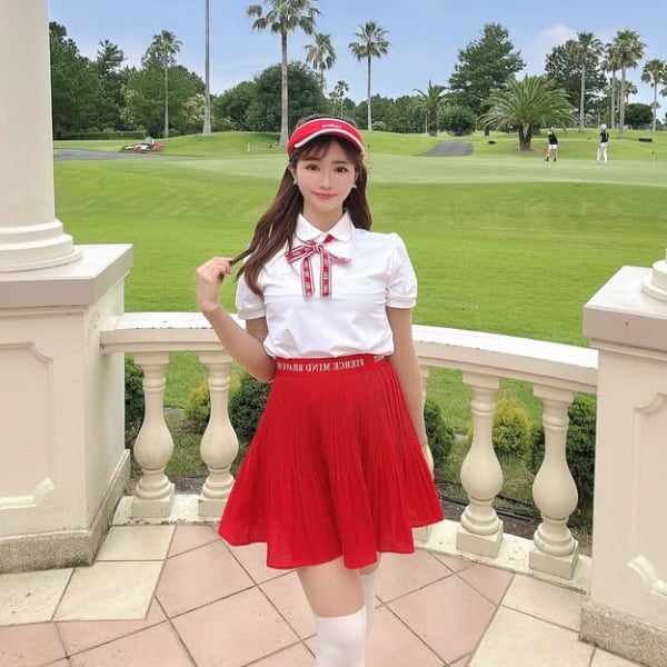 ☆Miho様着用☆リボンテープ付きパフスリーブポロシャツ | Festa Golf