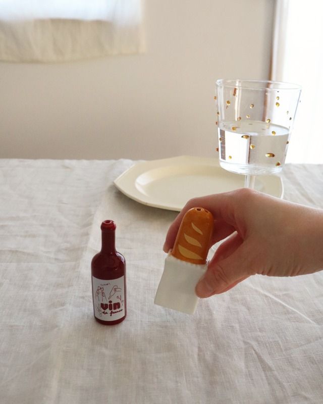 Fluid Market Salt & Pepper wine & bread 陶器製 塩胡椒入れ ワイン・バゲット型