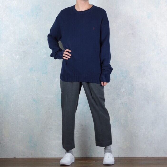 Polo by Ralph Lauren ネイビー オーバーサイズ コットン ニット