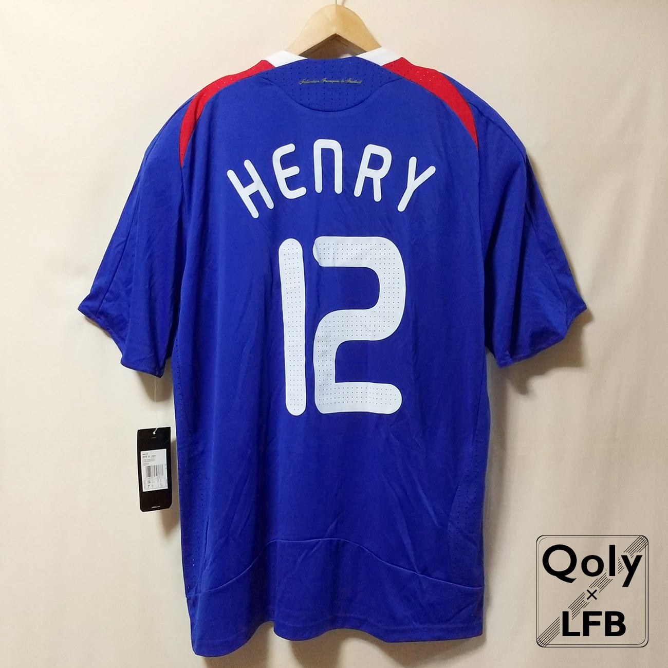 フランス代表 2008 adidas ホーム半袖 ユニフォーム #12 HENRY ティエリ・アンリ（インポートXL）