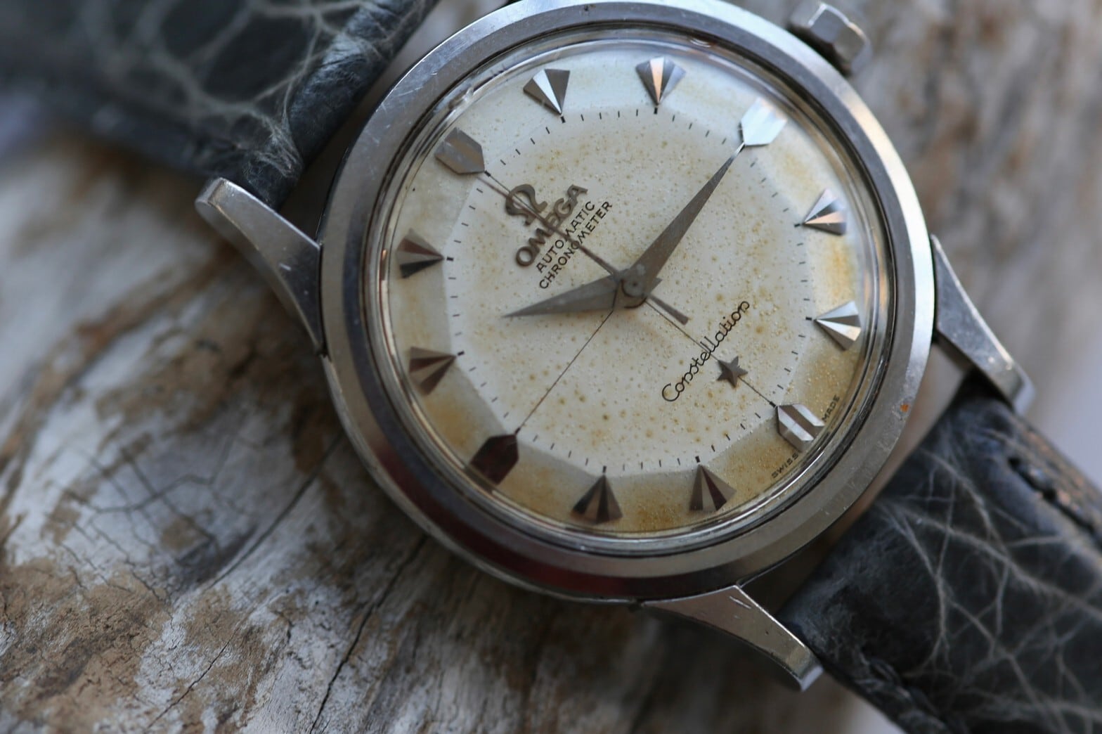 OMEGA】 1959年製 オメガ コンステレーション 12角 ”パイ皿 ” ブラウン
