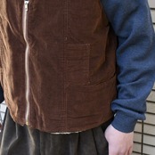 fur lining corduroy work vest