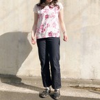 2重袖が可愛い 涼しく着る 花柄シアーブラウス｜ブルー｜サムネイル11