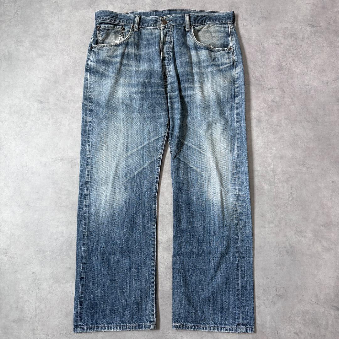 リーバイス501 Levis W38 青 古着 鬼ヒゲ ハチノス 22387