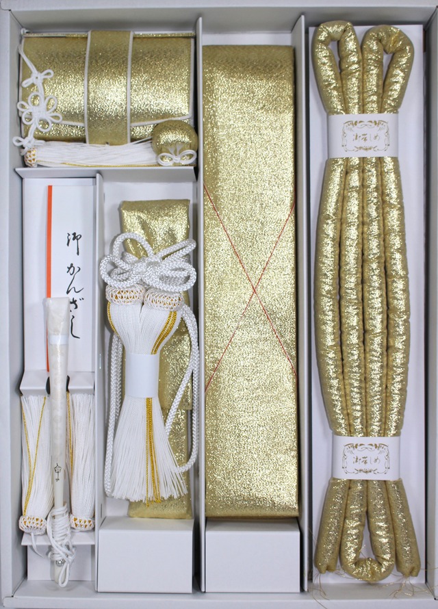 婚礼　花嫁　箱迫五点セット　金ラメ　ポリエステル