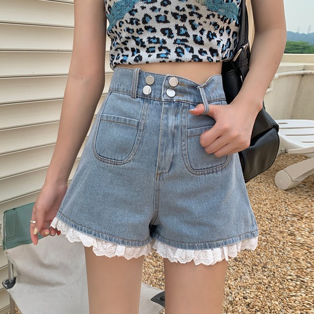 ショーツ サマーハイウェスト薄手パンツ レッド 夏物 ブルマー タオタオイ85361012486