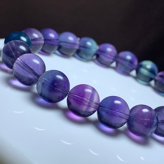 25.透明度高☆美グラデーションフローライト・ブレスレット