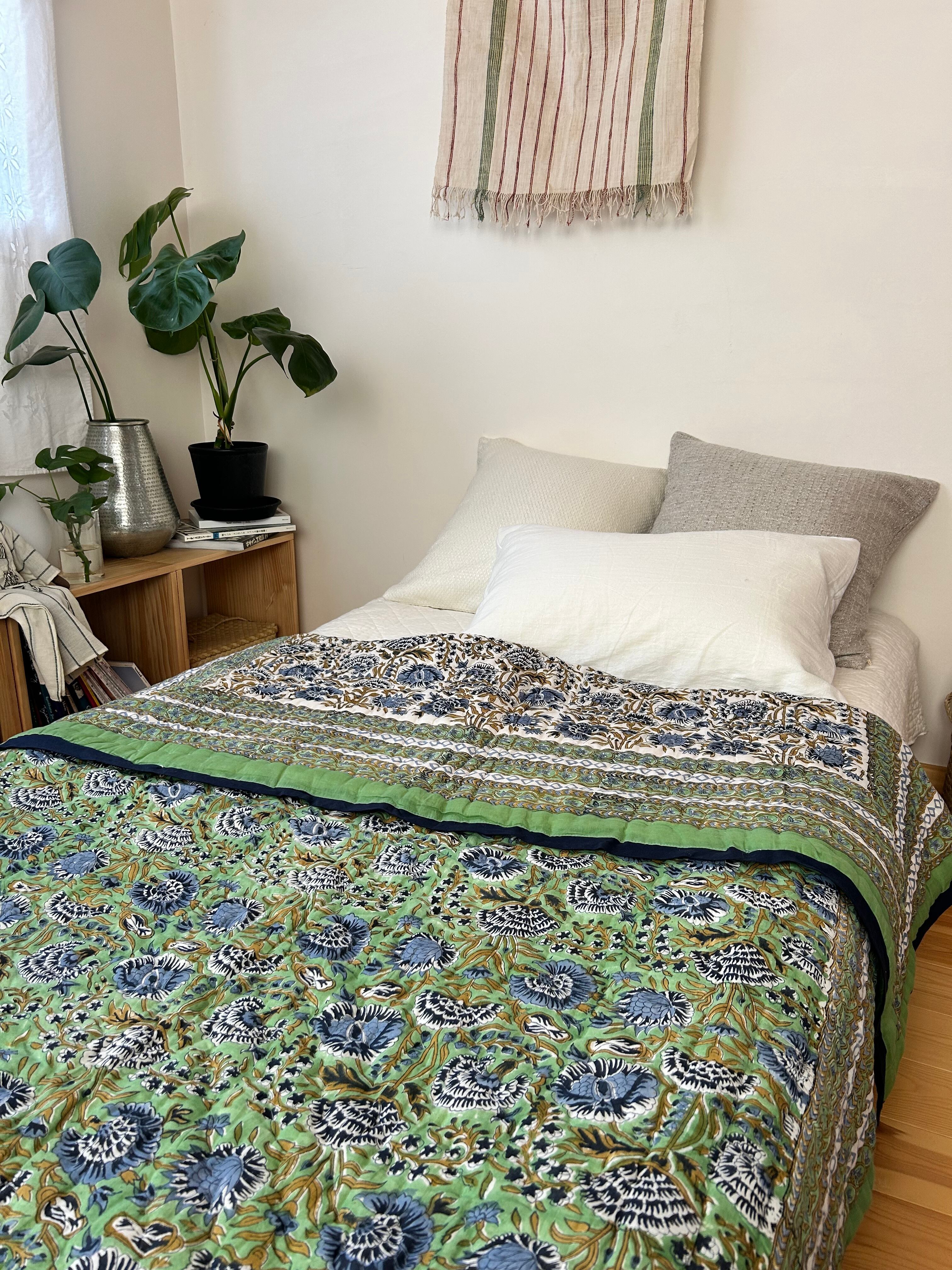 ブロックプリントキルト布団