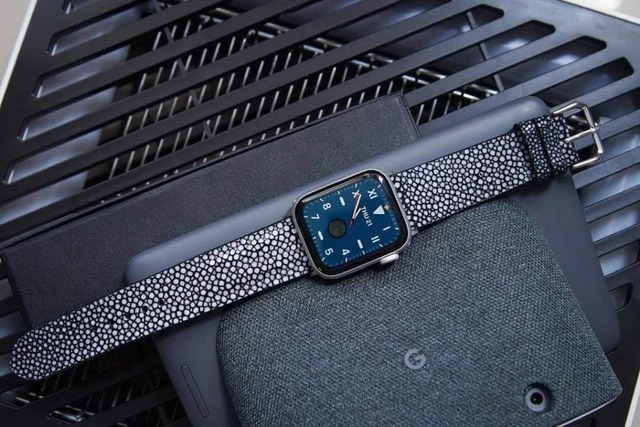 【送料無料】高級革使用　腕時計ベルト　アップルウォッチバンド　スティングレイ　エイ革 メンズ　レディース
