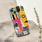 受注生産 iPhoneケース 黒黄ピンクのZINEコラージュ｜紙もの風 ZINE031A