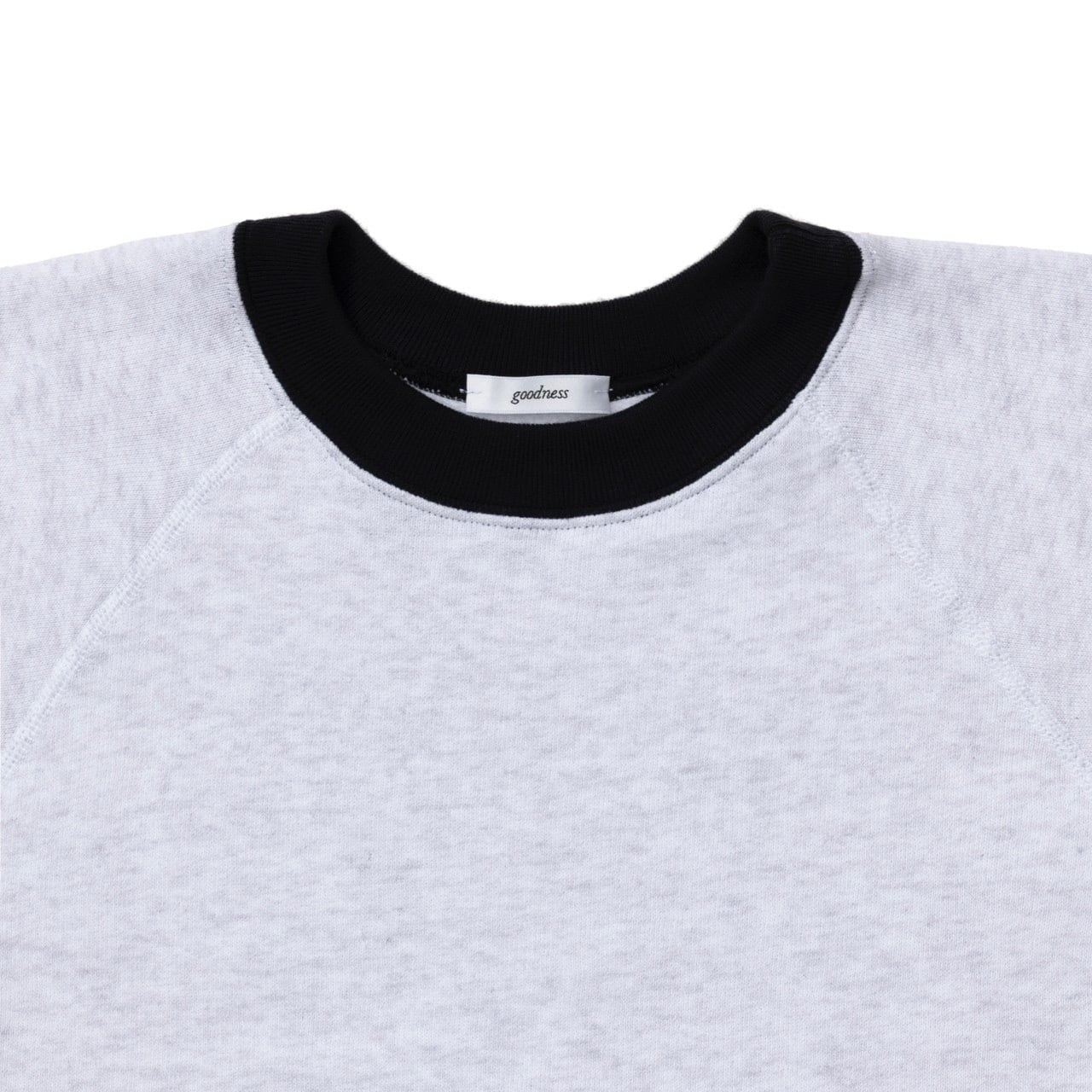 goodness trim crew neck sweat shirtBLACK