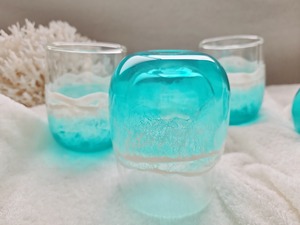 410.オーシャンレジンアート 海のダブルウォールグラス