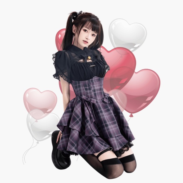 ゴスロリ通販 With U セミロリ セットアップ 地雷服 アイドル衣装