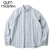 【2WAY仕様】gym master ジムマスター ショールカラー 長袖シャツ チェックシャツ g233732 メンズ レディース ユニセックス オフィスカジュアル 羽織り 春 夏 秋 大阪店舗取扱い ランダムネイビーストライプ(81)