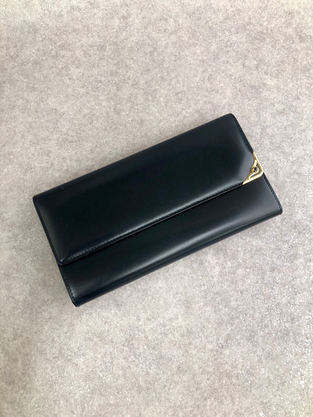 Cartier カルティエ 財布 ブラック レザー 長財布 vintage ヴィンテージ オールド jwzwib