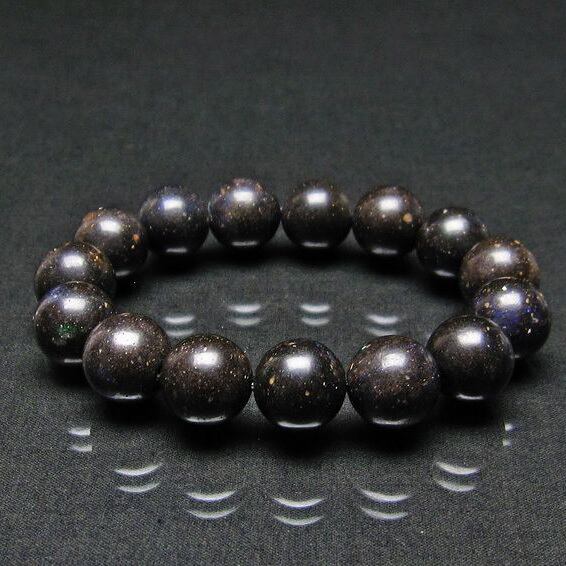 ブラックオパール ブレスレット 14mm おまかせ便 111-17708