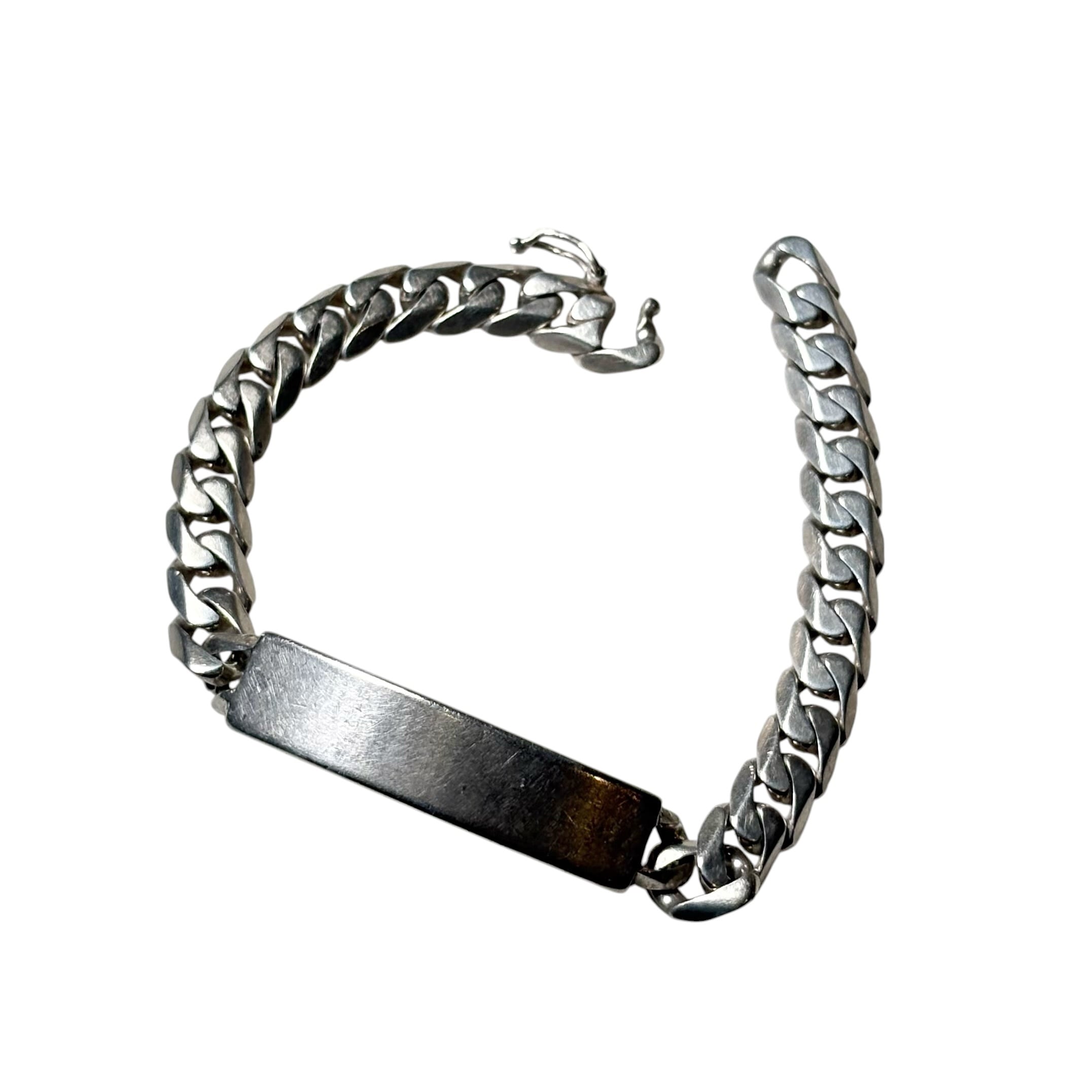 【VINTAGE】MEXICO LGUALAイグアラ製 シルバーIDブレスレット vintage Mexican silver ID bracelet | NOIR ONLINE