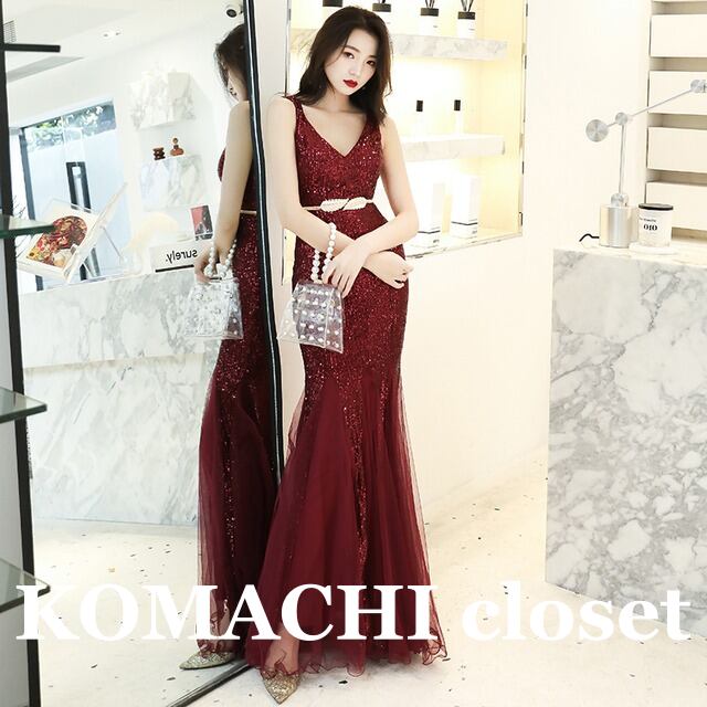 【送料無料】 マーメイドドレス スパンコール パーティー ドレス ロングドレス 韓国 レディース ロング丈 ノースリーブ Vネック マーメイド マーメイドライン ビジュー キラキラ オルチャン 大人 上品 おしゃれ お洒落 エレガント 主役級 存在感 ゴージャス 華やか 20代 30代 40代 女性用 オールシーズン パーティー 演奏会 発表会 舞台 演劇 撮影 XS S M L XL 2XL 3XL 大きいサイズ 黒 ブラック 緑 グリーン ワインレッド ネイビー ゴールド シルバー