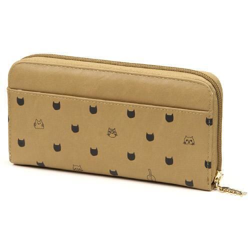 NEKO. 猫ドット 長財布 グレーベージュ 【猫雑貨】ねこのなる木