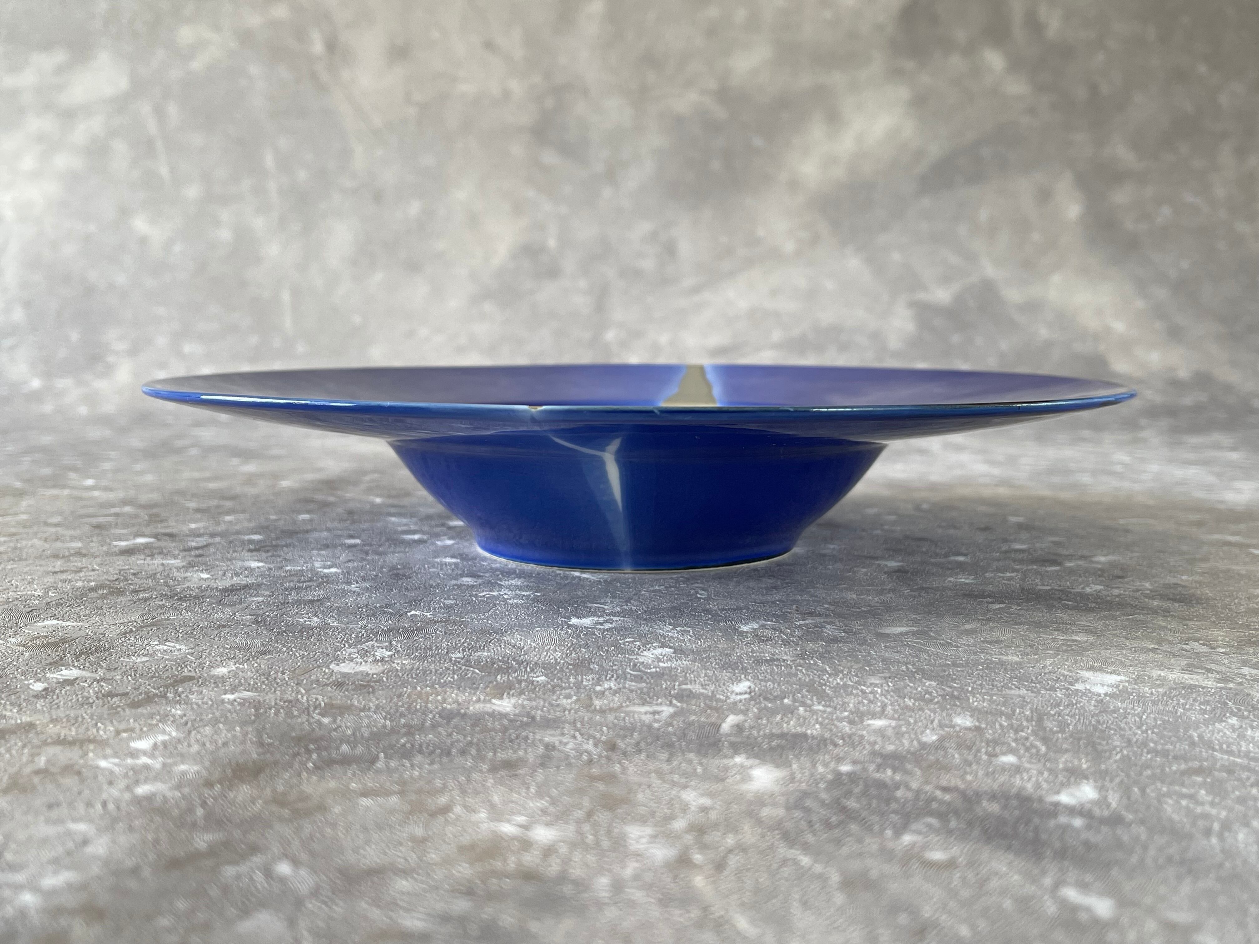 有田焼 福泉窯 呉須濃淡銀彩リム深皿 / 27.5cm | FUCHIGAMI TOJIKI
