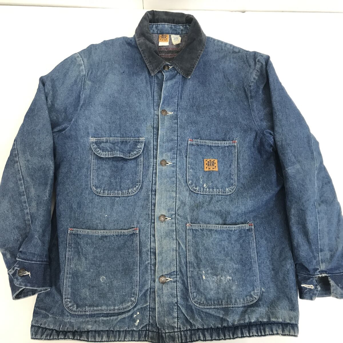 BIG BEN ビッグベン by Wrangler 70〜 80年代 USA製 裏ブランケット付き デニムカバーオール ブルー XXL 長袖 表記44